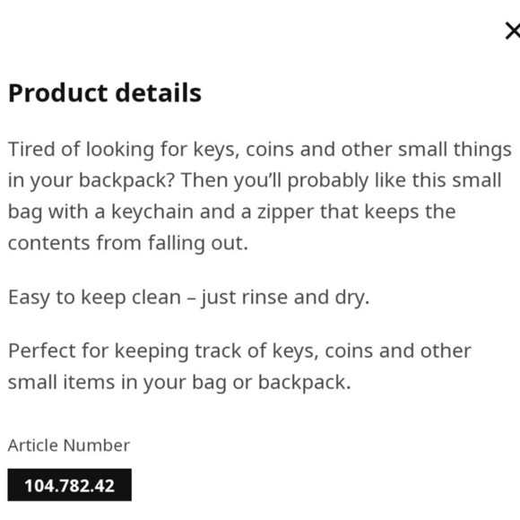 IKEA KNÖLIG Bag small blue ICONIC TOTE Zipper Pouch - Picture 3 of 10